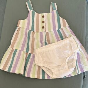 Striped Pastel Dress with Bloomers